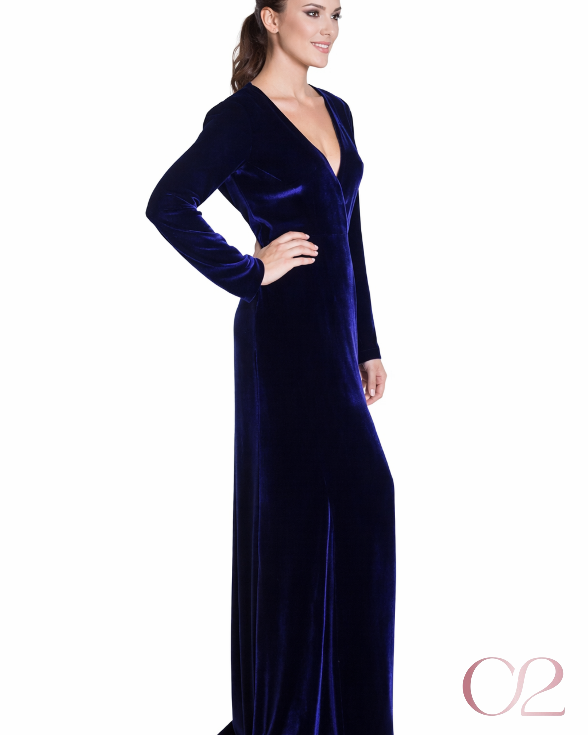 Vestido Azul Veludo