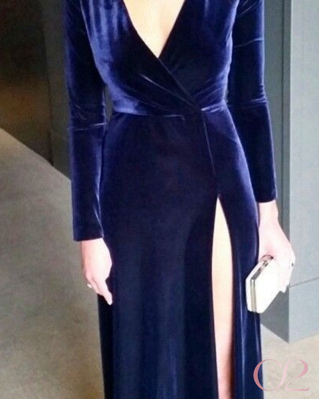 Vestido Azul Veludo
