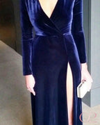 Vestido Azul Veludo
