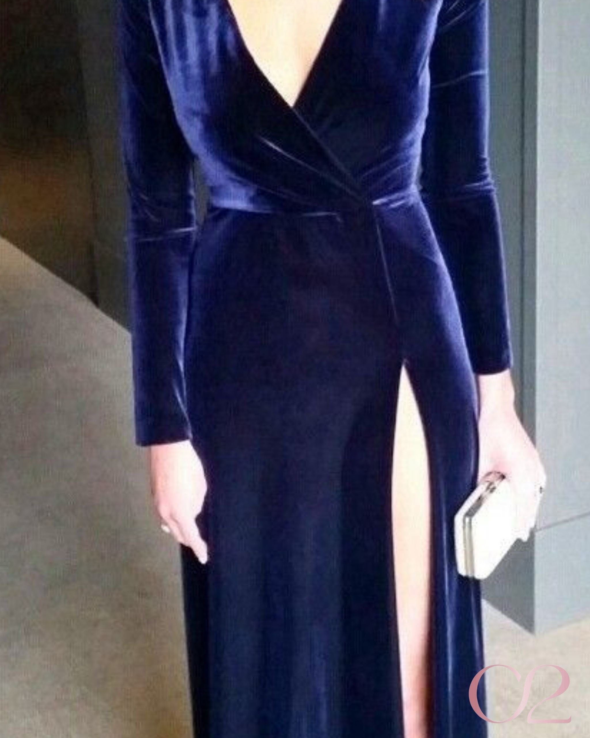 Vestido Azul Veludo