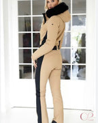 Macacão Ski Nude com Preto
