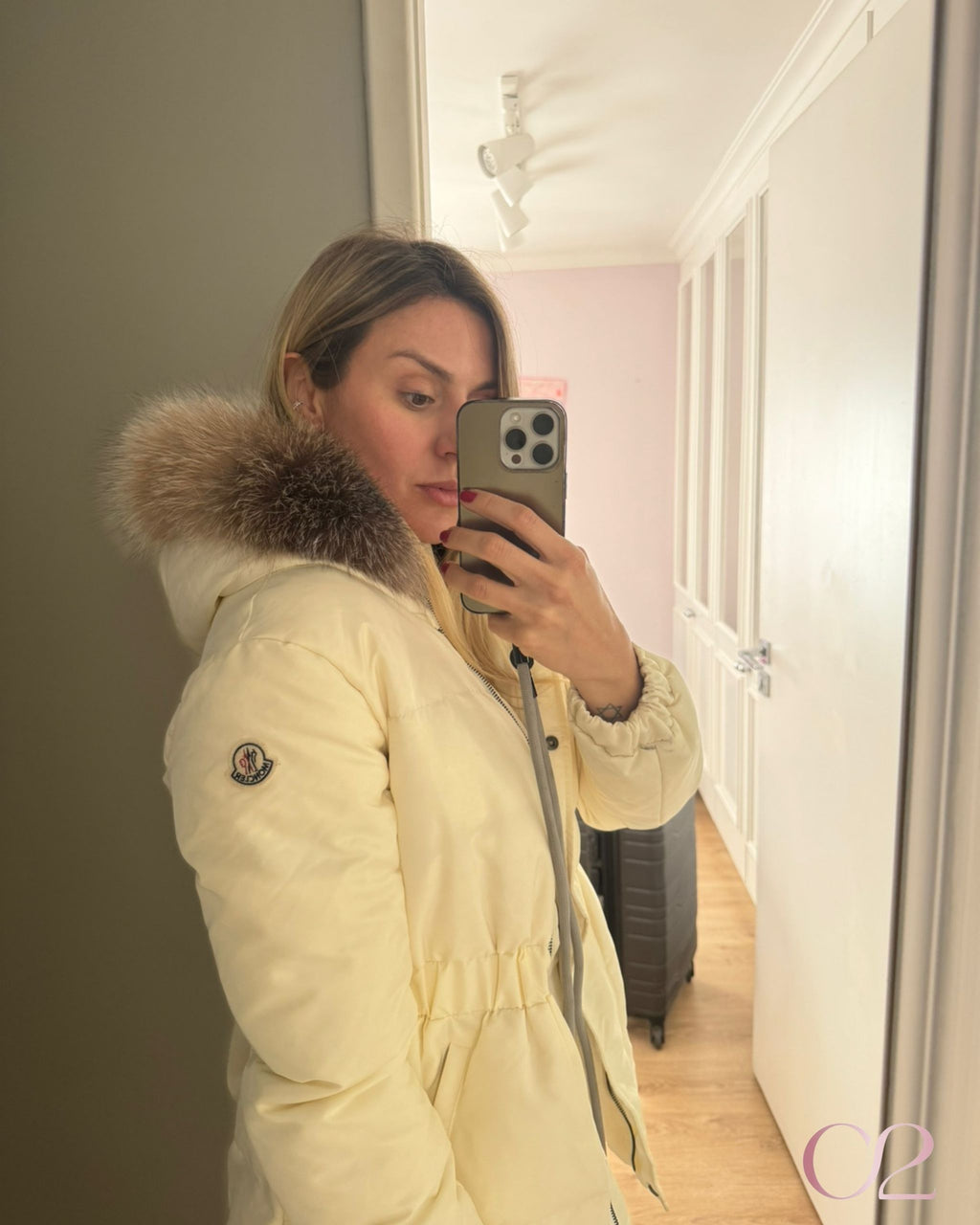 Jaqueta Ski Moncler Bege