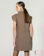Vestido Tweed Marrom Anne Fernandes