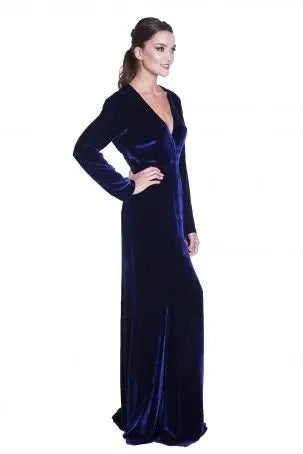 Vestido Azul Veludo