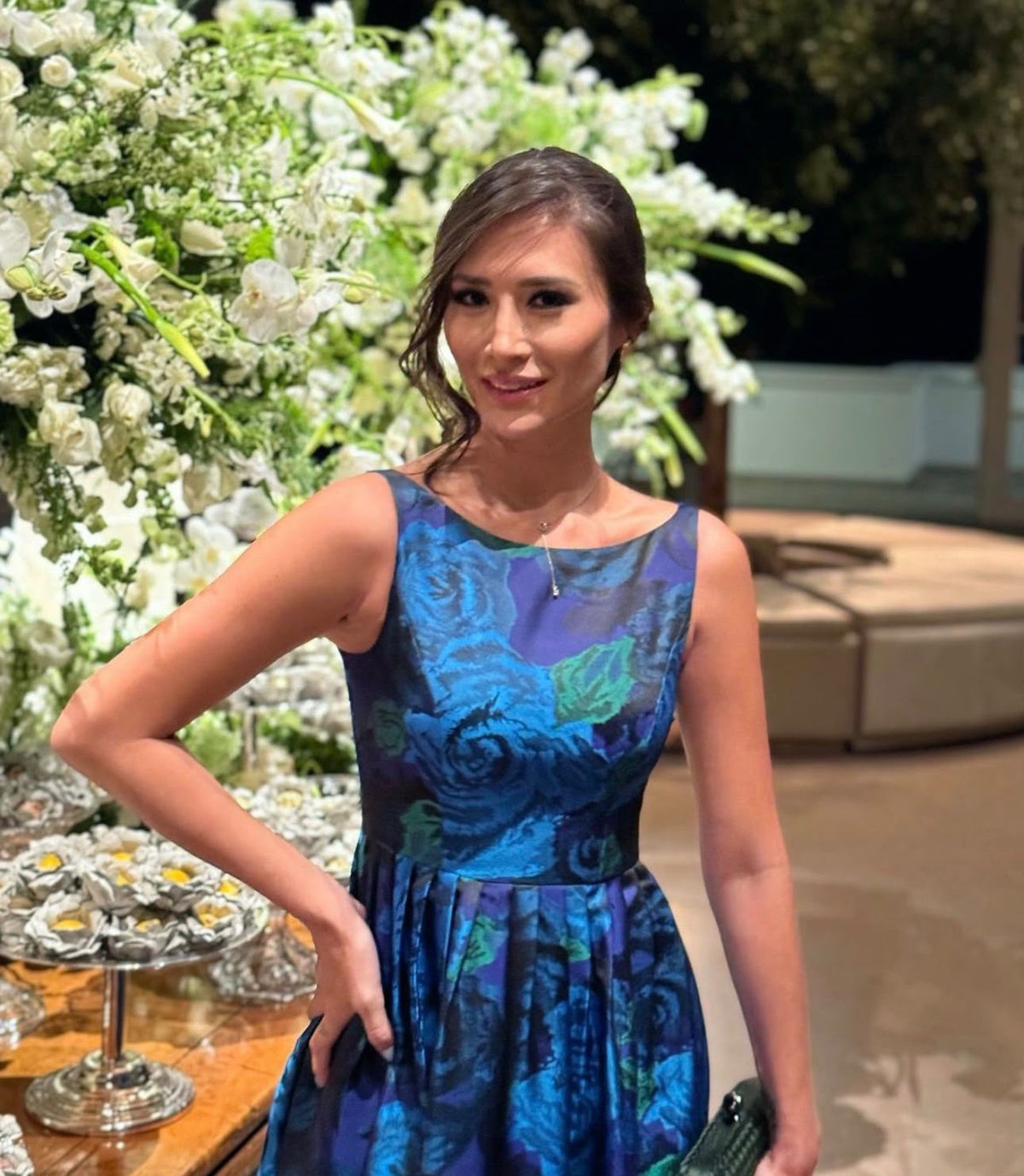 Vestido Blue Floral | Adrianna Papell | Sleeveless