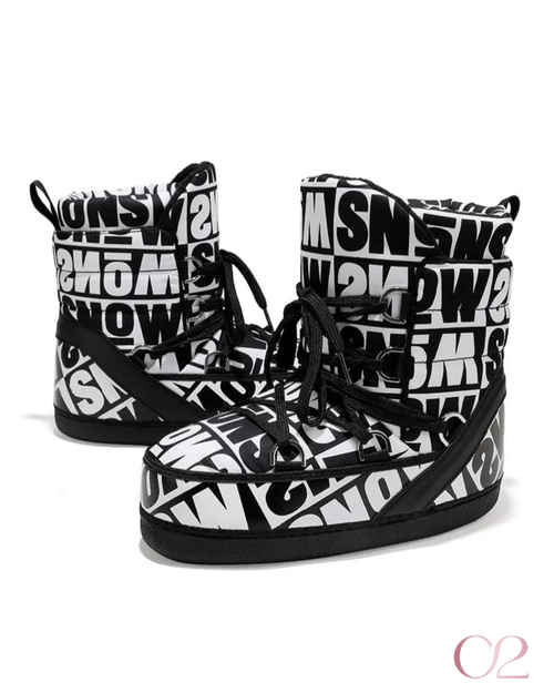 Bota Snow Graphic Black & White