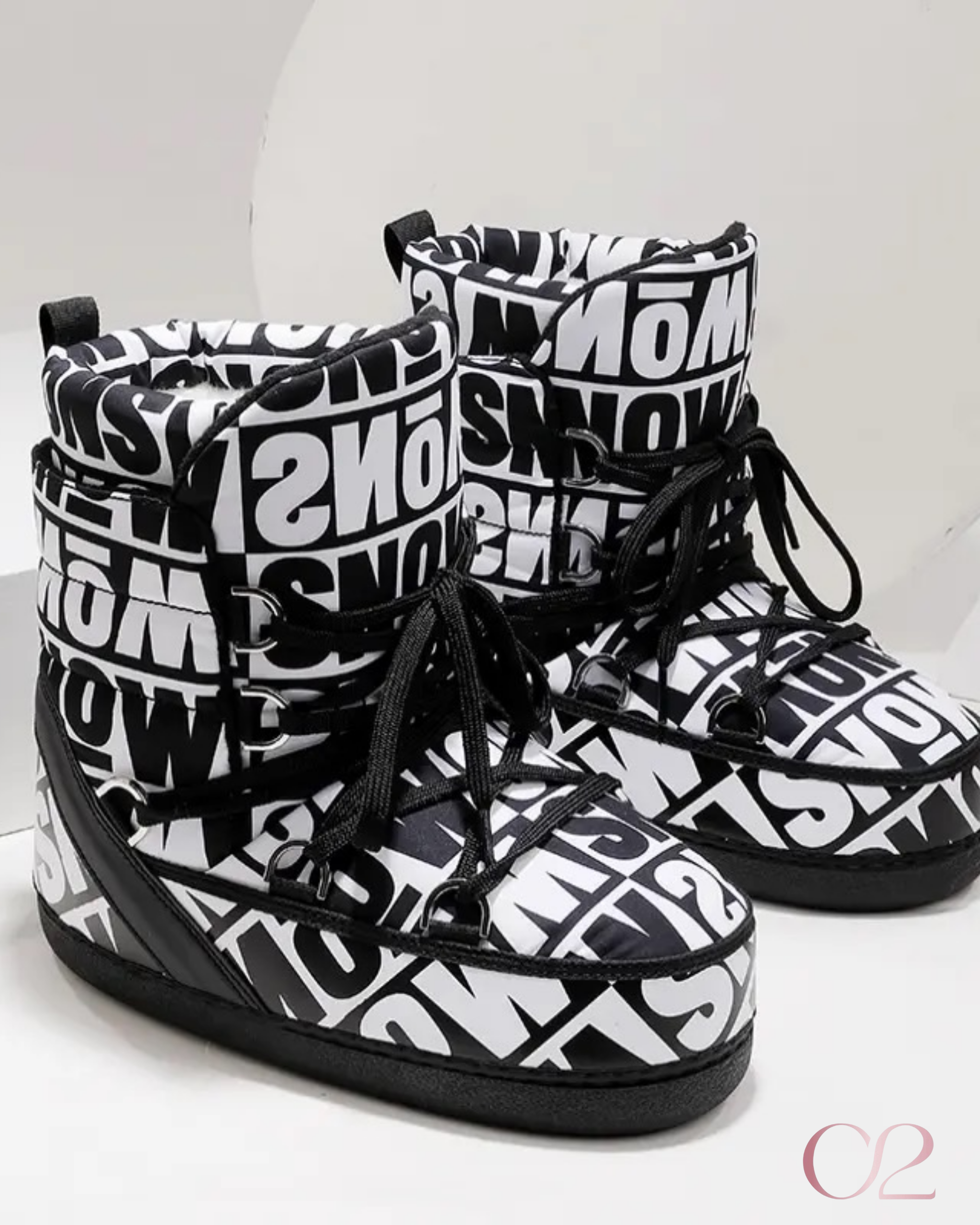 Bota Snow Graphic Black & White