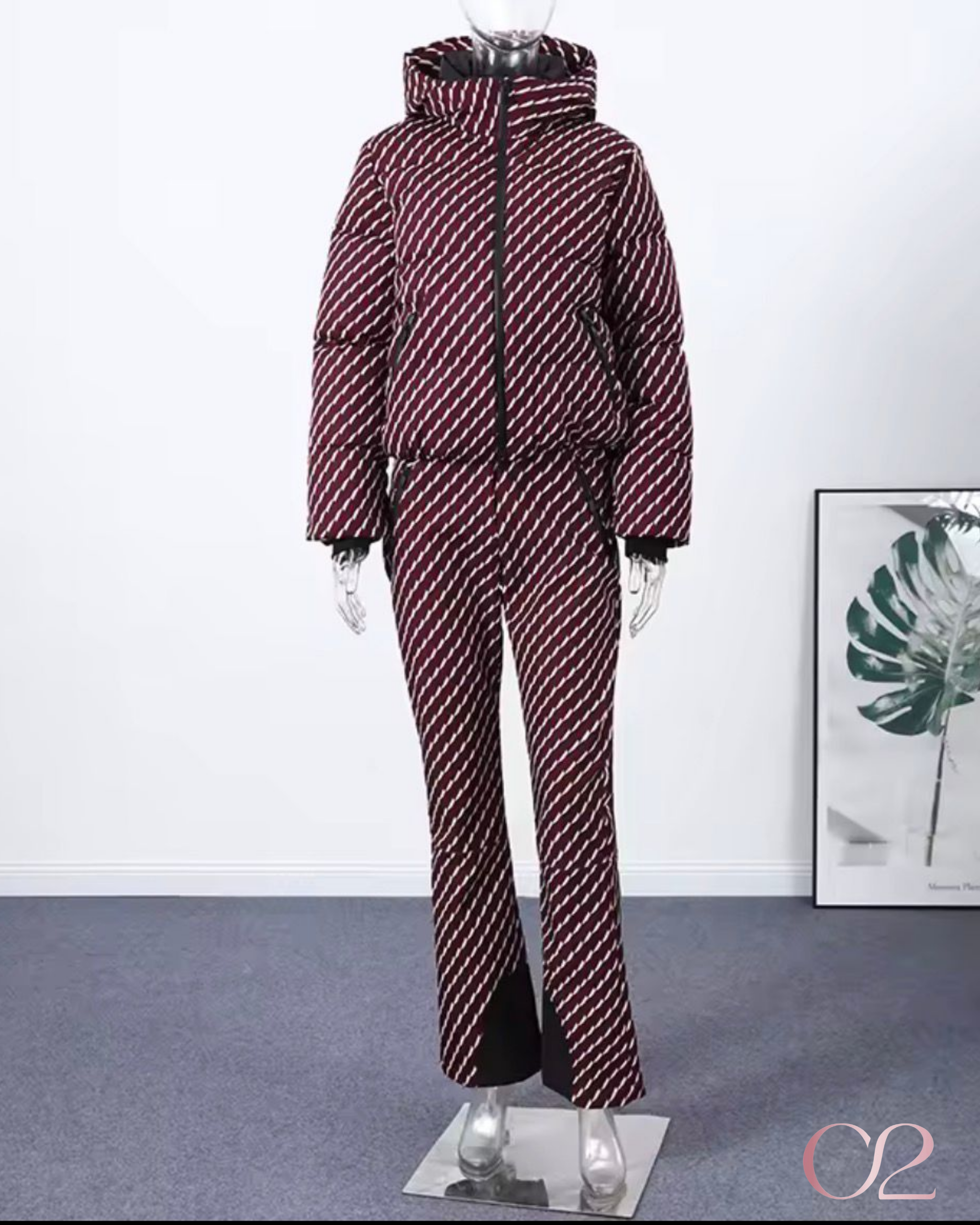 Conjunto Ski Bordô Estampado