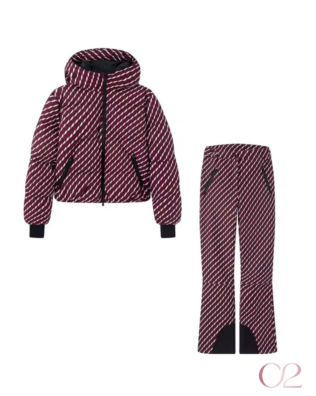 Conjunto Ski Bordô Estampado