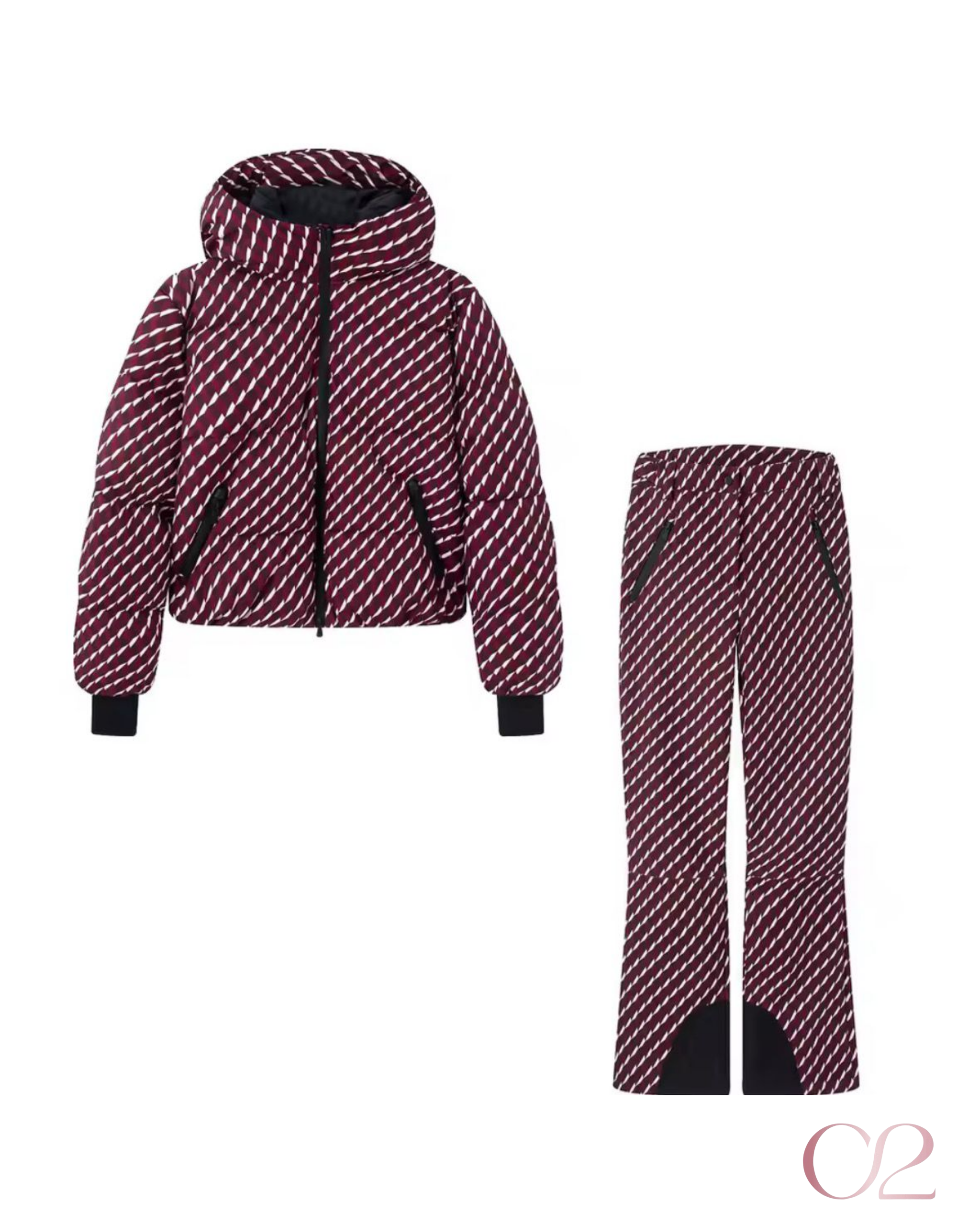 Conjunto Ski Bordô Estampado