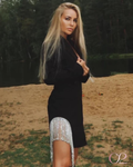 Blazer Fenda com Strass