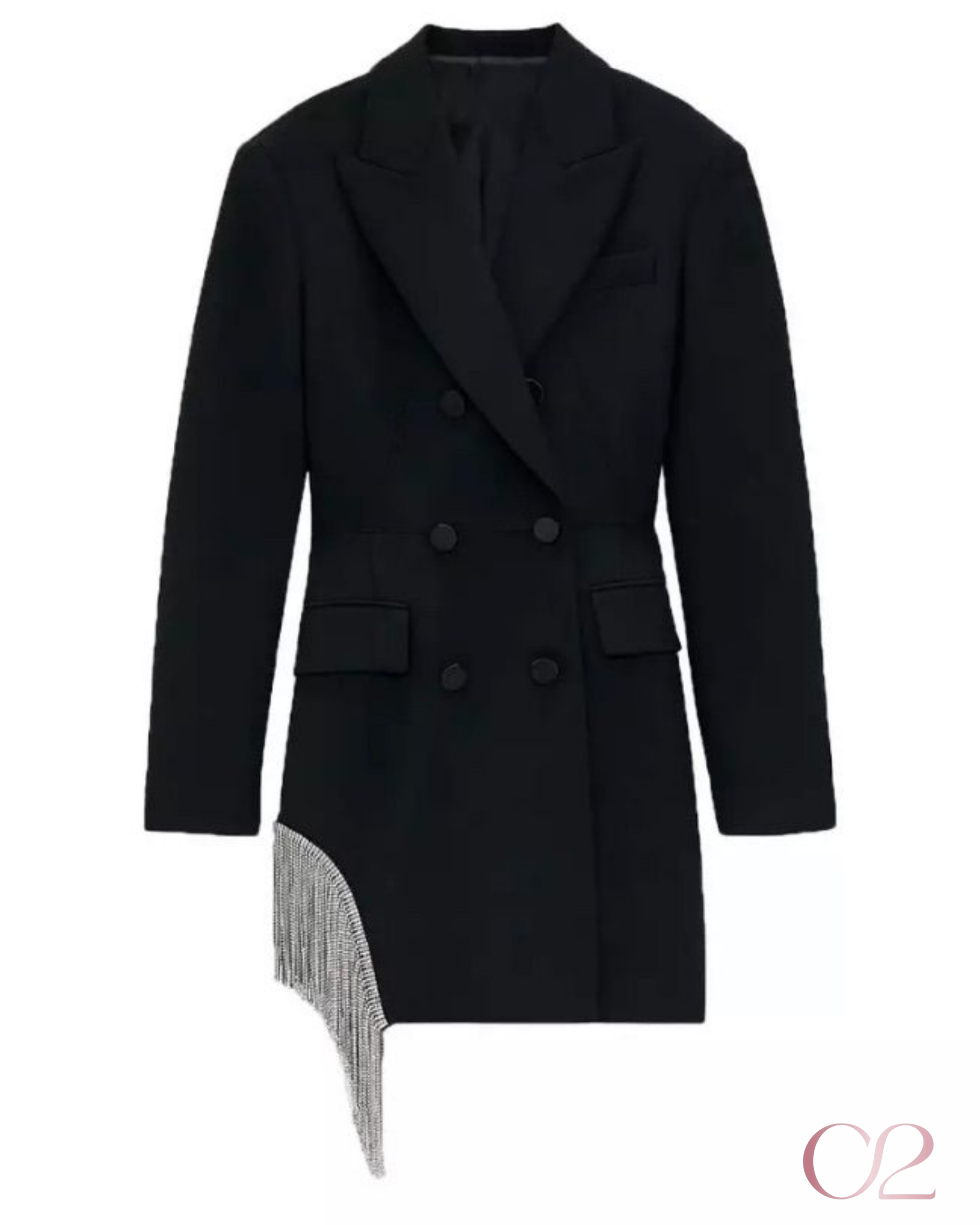 Blazer Fenda com Strass