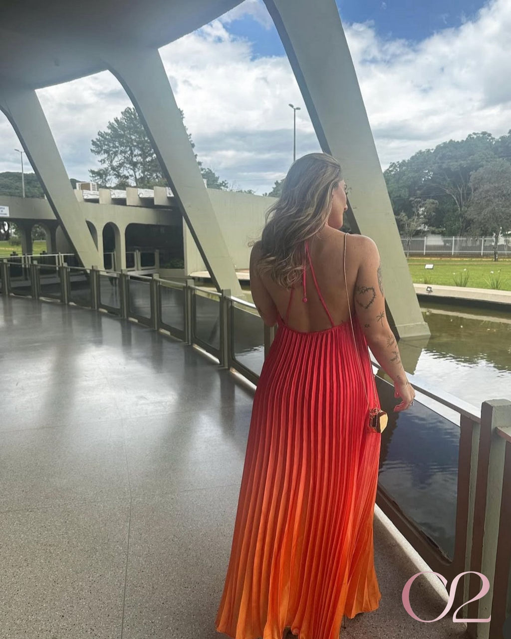 Vestido Plissado Alice - Farm