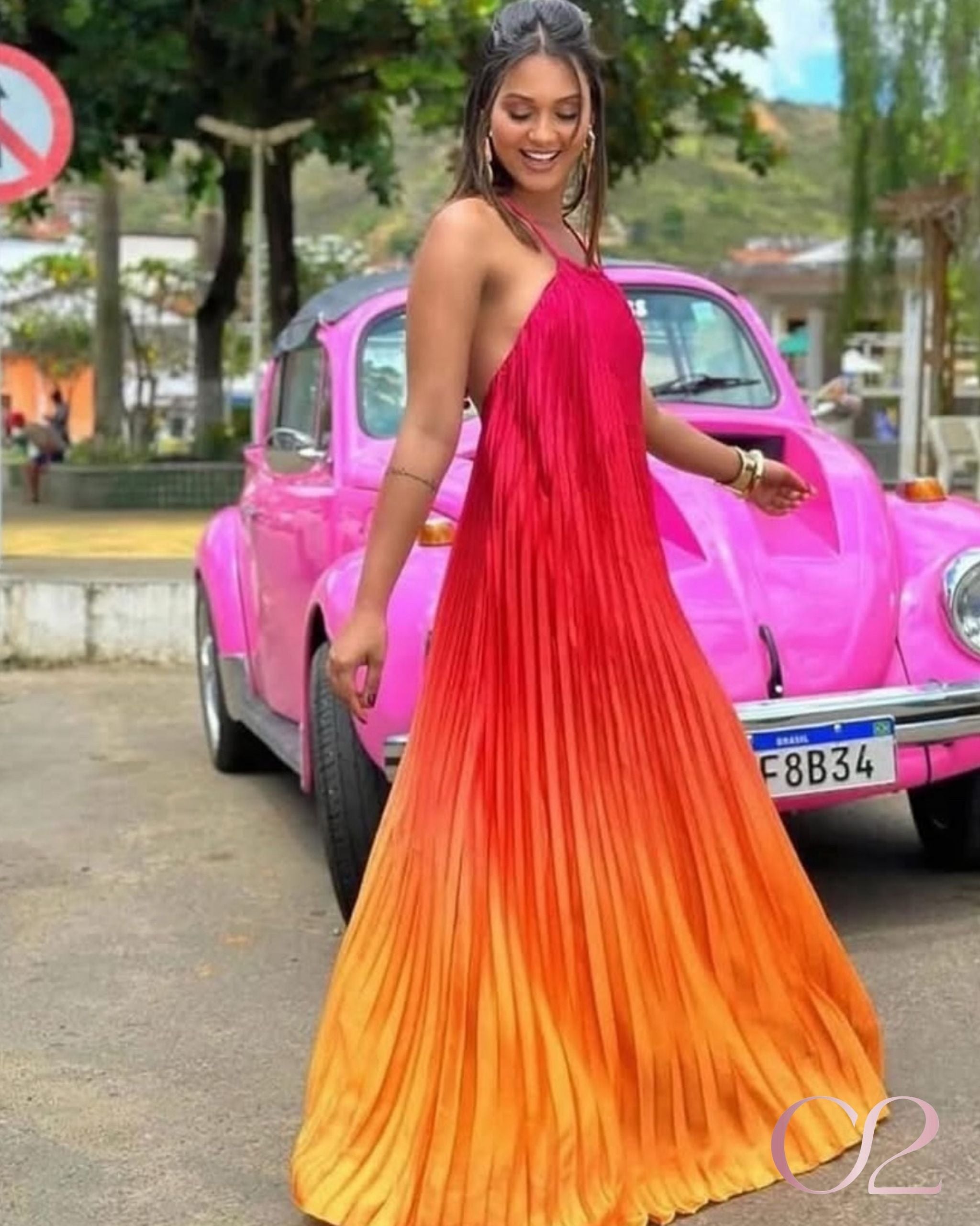Vestido Plissado Alice - Farm