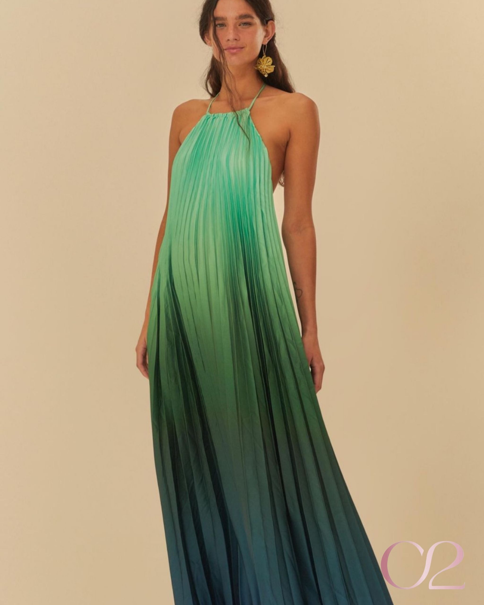 Vestido Plissado Aline - Farm