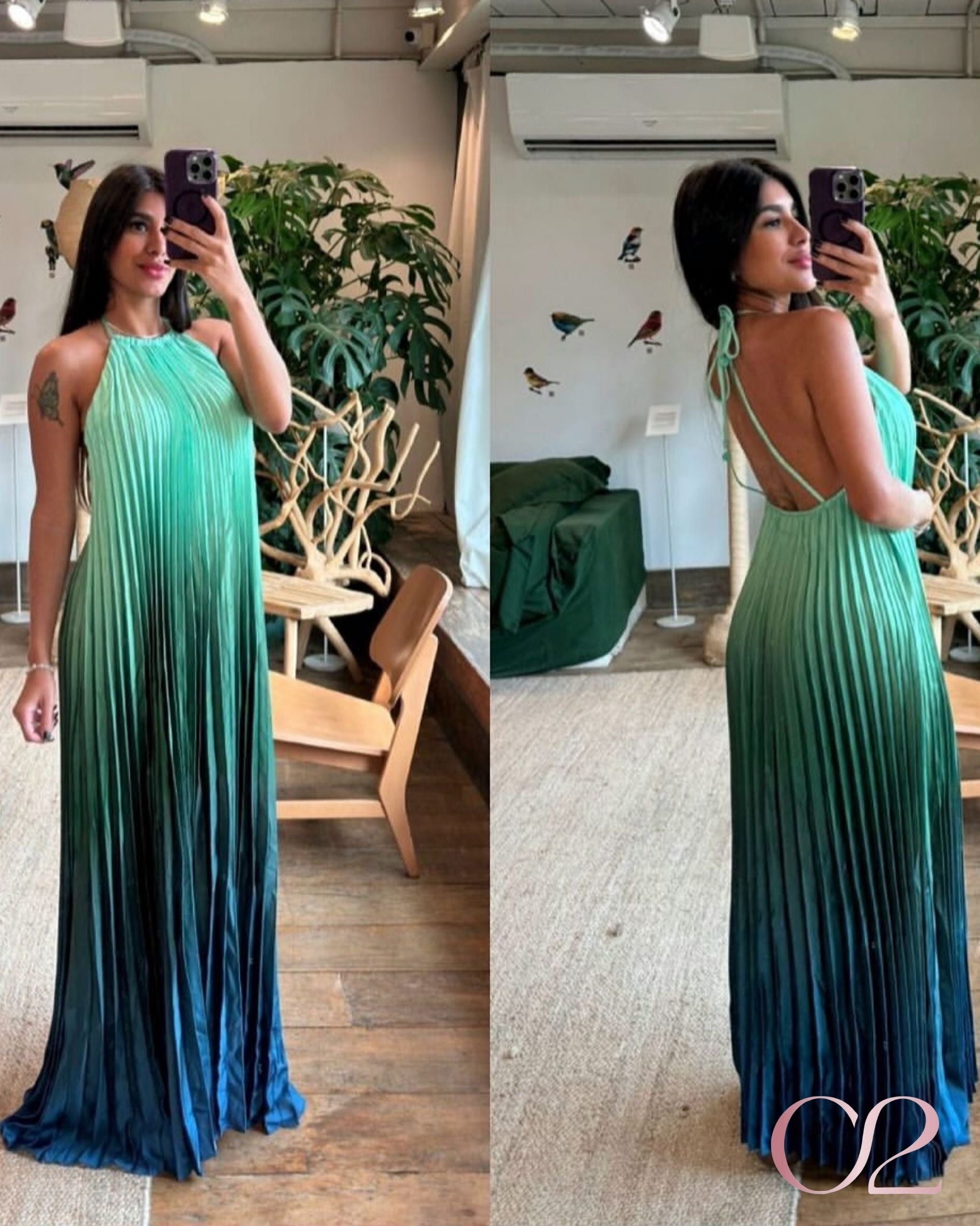 Vestido Plissado Aline - Farm