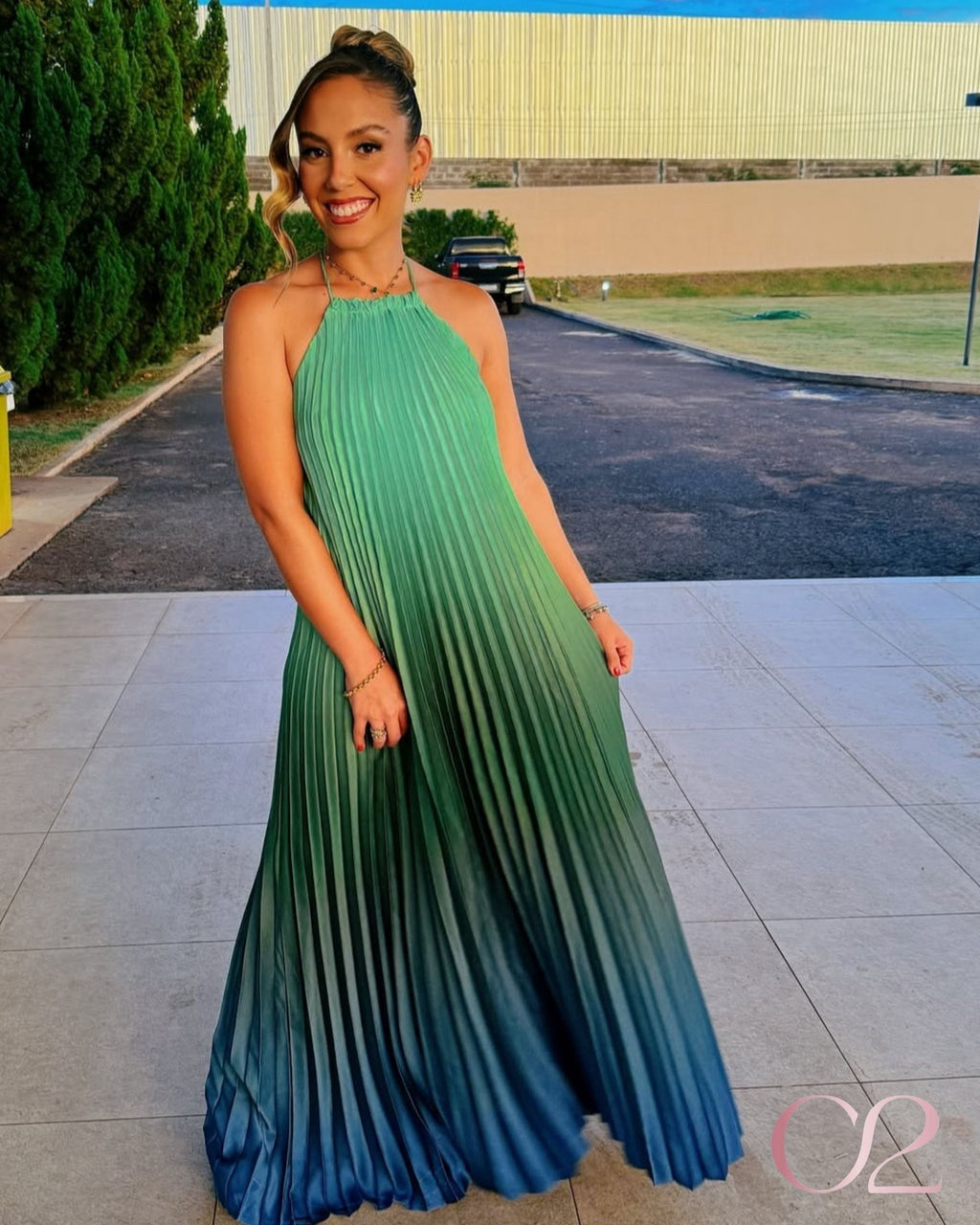 Vestido Plissado Aline - Farm