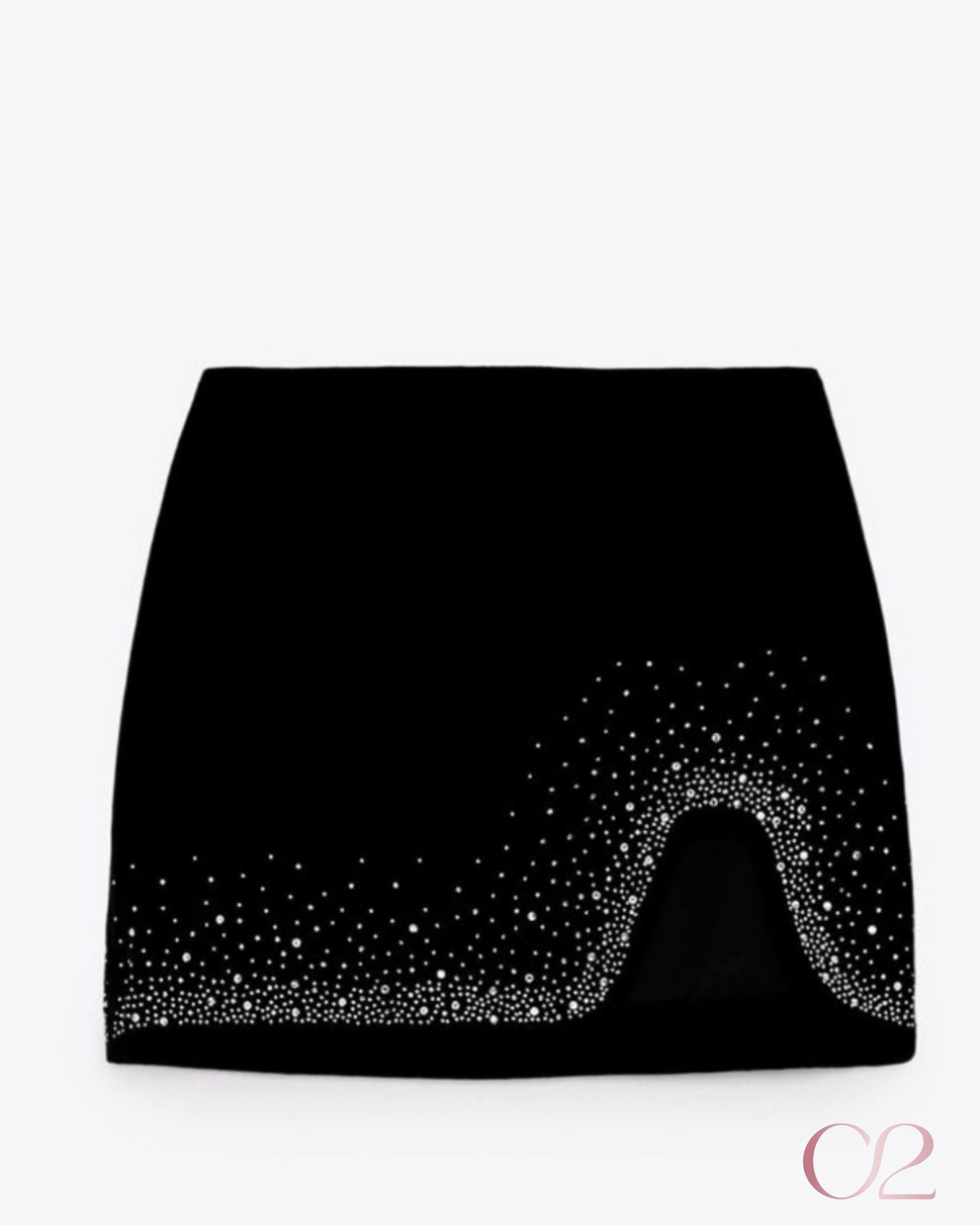 Saia Veludo com Strass